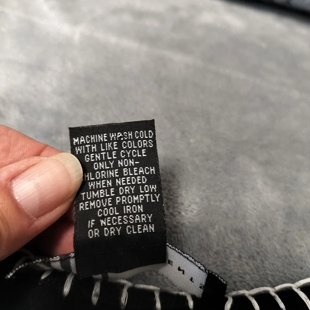 2/$30 Grace Elements Black Midi‎ Popover Dress Womens Size M Whtie Embroidery